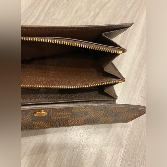 Louis Vuitton Long Wallet Portefeuille Sarah Damier Brown Authentic - Picture 5 of 12